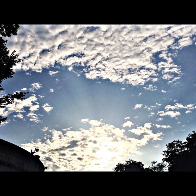 sky, silhouette, low angle view, cloud - sky, building exterior, built structure, tree, architecture, transfer print, cloud, cloudy, beauty in nature, sunset, auto post production filter, nature, scenics, house, outdoors, high section, dusk