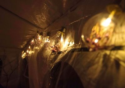 Close-up of illuminated christmas lights