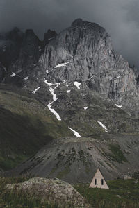 Scenic view of rocky mountains against sky