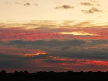 Scenic view of dramatic sky during sunset