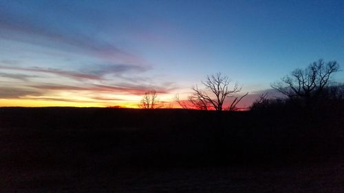 Silhouette of landscape at sunset