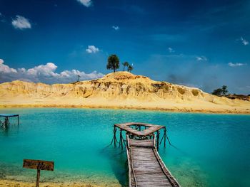 Scenic view of blue sea against sky