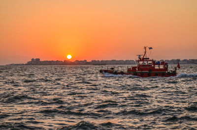 Scenic view of sunset over sea