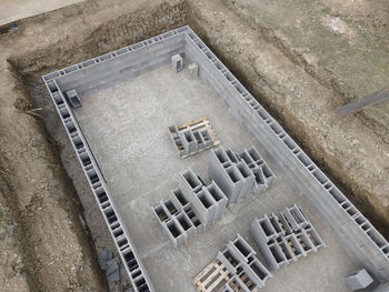 High angle view of footpath