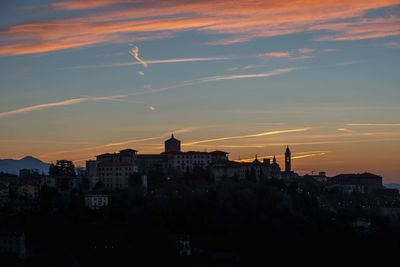 Bergamo alta skyline at dawn