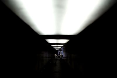View of illuminated tunnel
