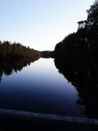 Scenic view of lake against clear sky