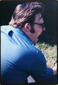 Side view of man looking away