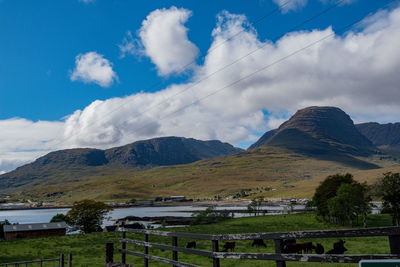 Scenic view of mountains against sky