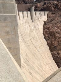 High angle view of dam