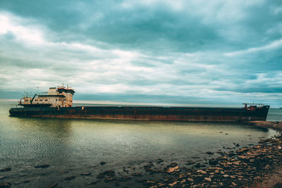 The ship ran aground