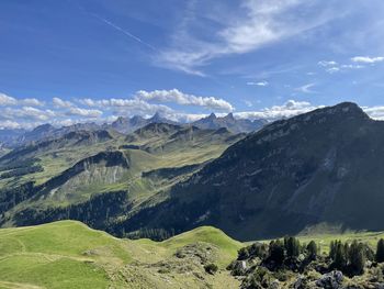 Scenic view of mountains against sky