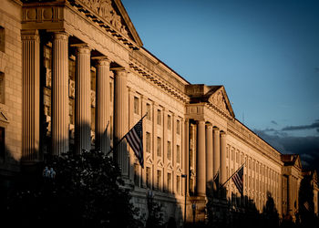 Low angle view of historic building against sky