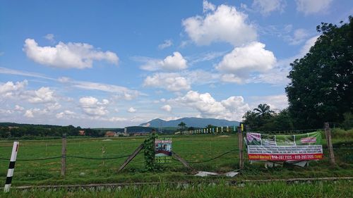 Scenic view of field against sky