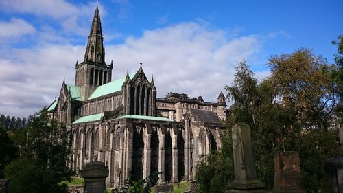 Low angle view of church against sky