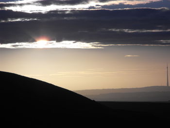 Scenic view of landscape against sky during sunset