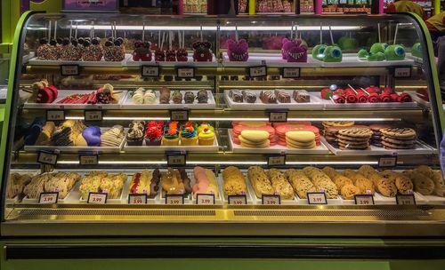 Various food on display at store