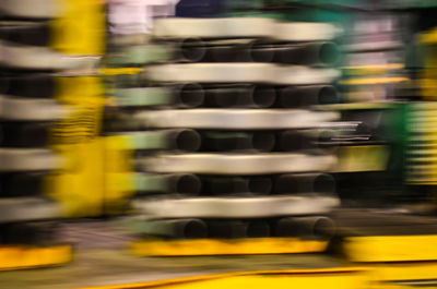 Blurred motion of train