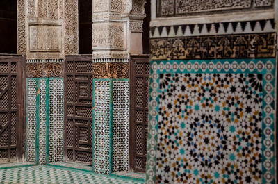 Close-up of ornate wall of building