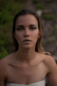 Close-up portrait of young woman