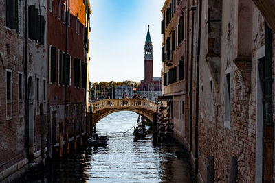 Bridge over canal in city