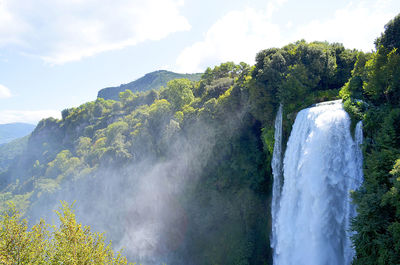 Scenic view of waterfall