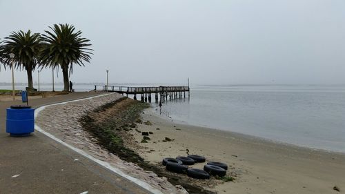 Scenic view of beach against sky