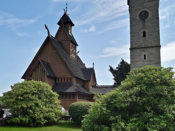 Low angle view of historical building against sky