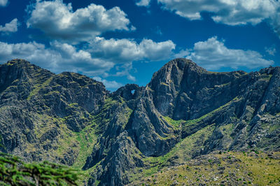 Panoramic view of mountains against sky