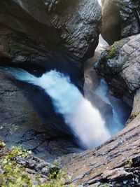 Scenic view of waterfall