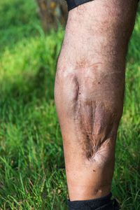 Close-up of human feet