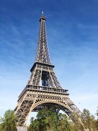 Low angle view of eiffel tower