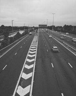 High angle view of road