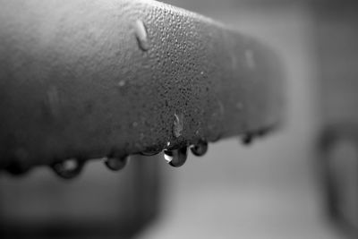 Close-up of water drops on glass