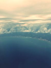 Aerial view of cloudscape over sea