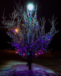 View of illuminated lights at night