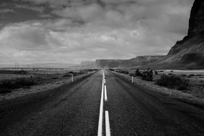 Empty road along landscape