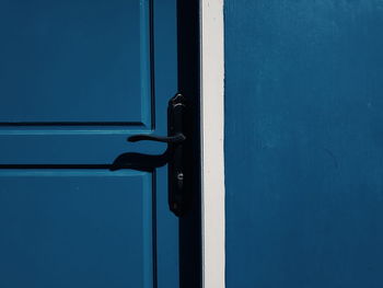 Close-up of blue door