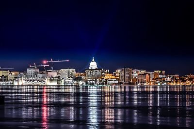 Illuminated city at night