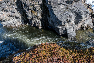 Scenic view of waterfall