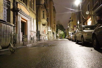 Railroad tracks in city