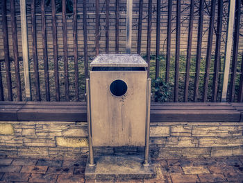 View of old wooden gate