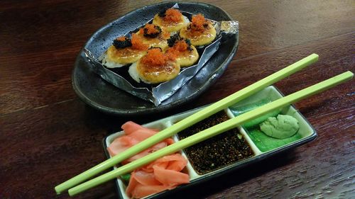 Close-up of served food