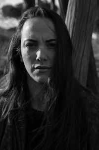 Close-up portrait of a beautiful young woman