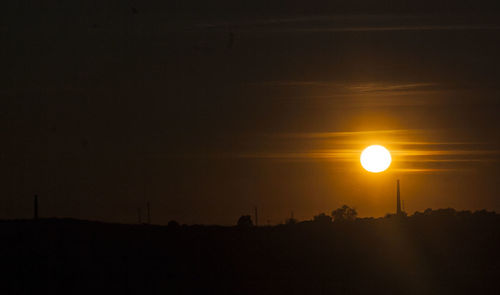 Scenic view of silhouette landscape against sky during sunset