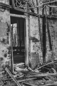 Close-up of abandoned building