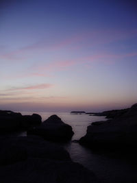 Scenic view of sea at sunset