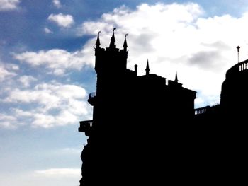 Low angle view of silhouette cathedral against sky