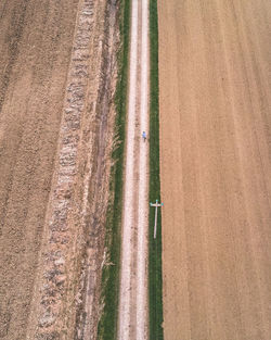 High angle view of agricultural field