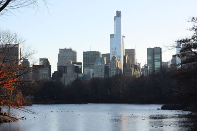 City skyline at waterfront